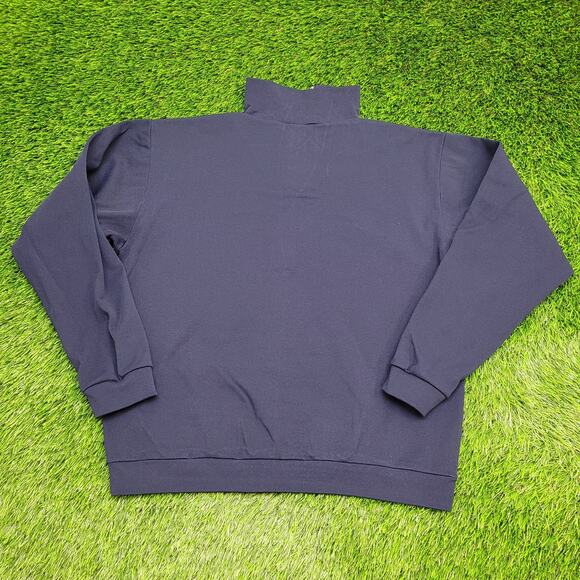 Vintage MOD Blank 1/4 Zip Sweatshirt Womens Large 22x24 Blue - Picture 2 of 12